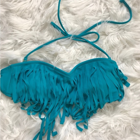 ROXY Caribbean Blue Fringe Bikini Top - Picture 7 of 9